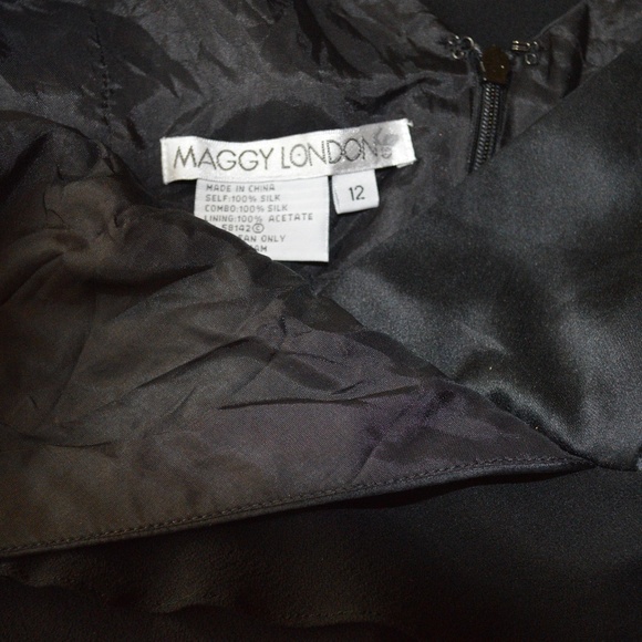 Maggy London Silk Ruffle Cocktail Dress Sz12 - Picture 4 of 4